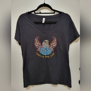 American Made Band Black V-Neck Women's Tee - Size XXL - Runs Small